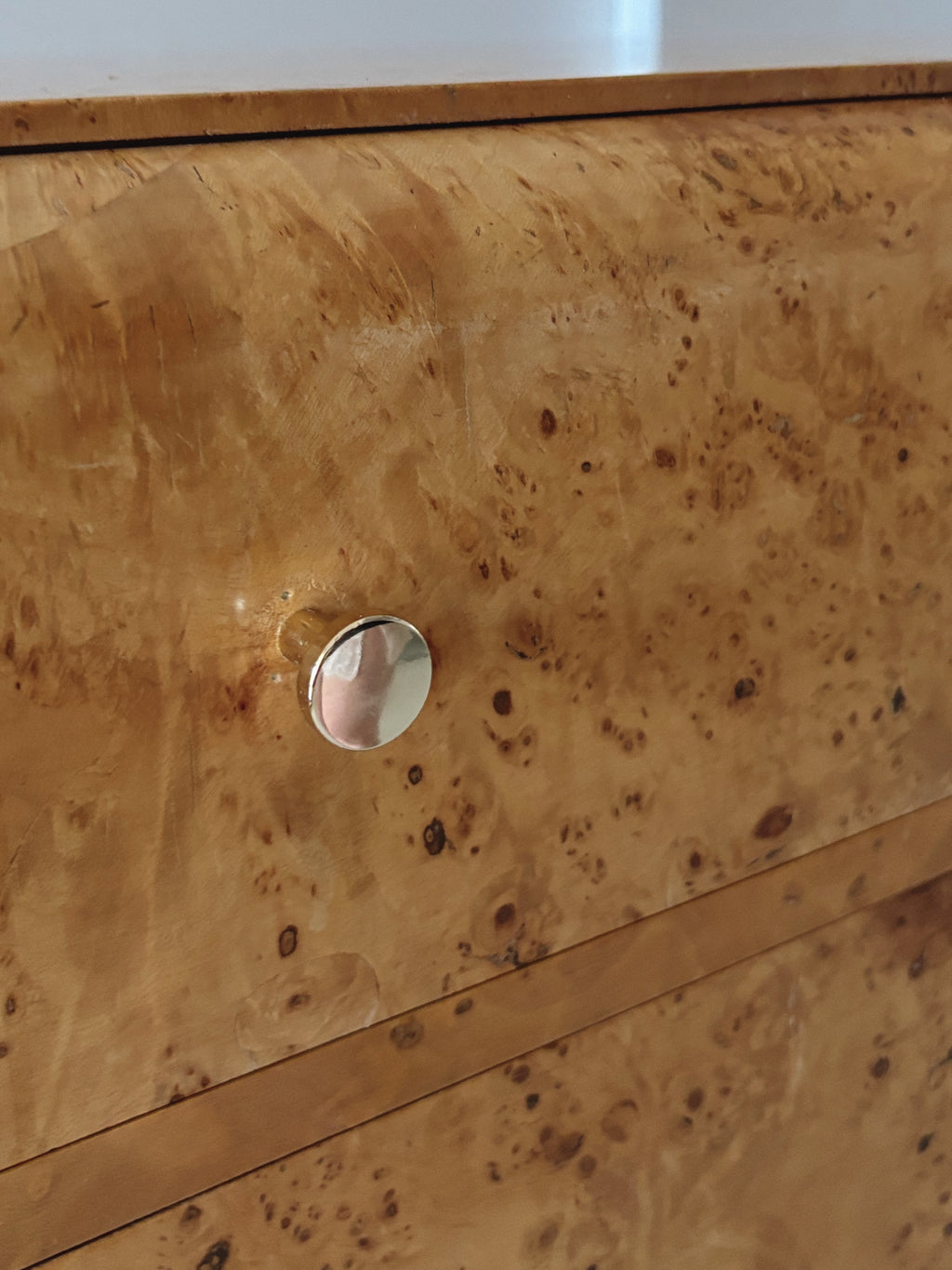 Curve Front Burl Drawers