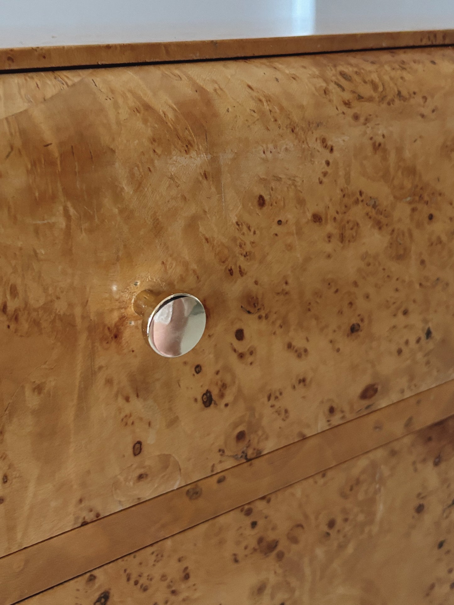 Curve Front Burl Drawers