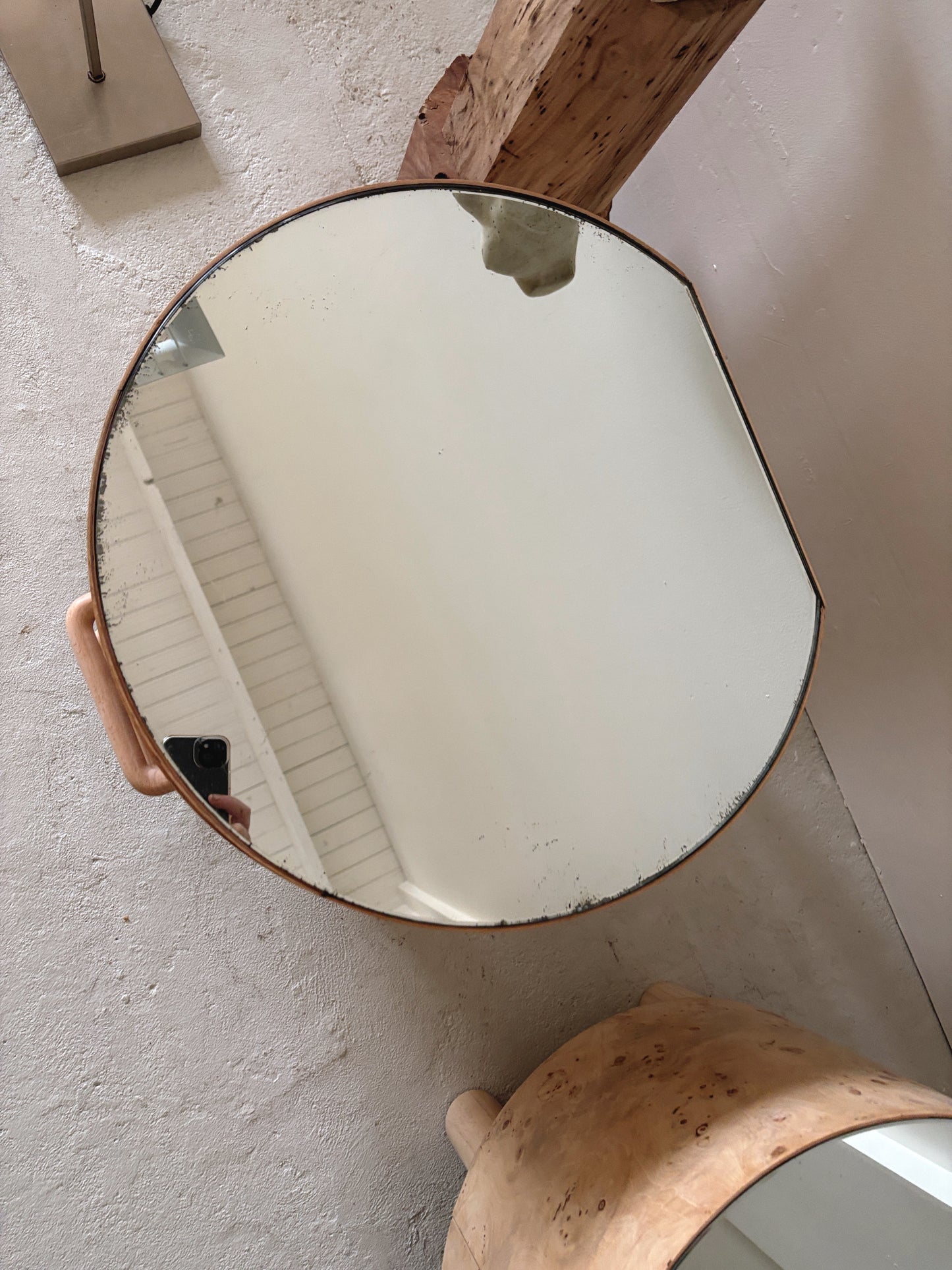 Bespoke Round Burl Bedside Tables