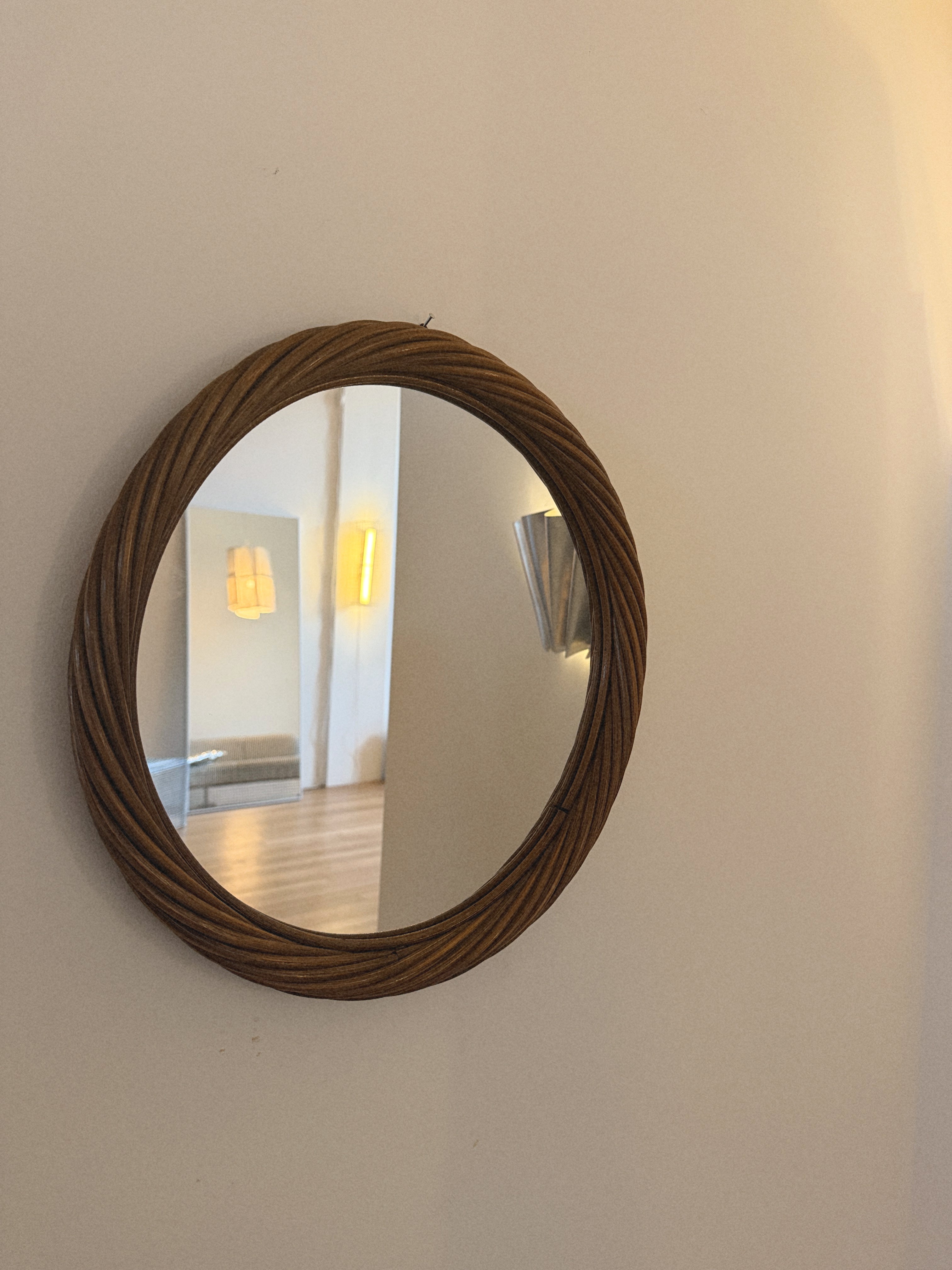 Round Bamboo Mirror