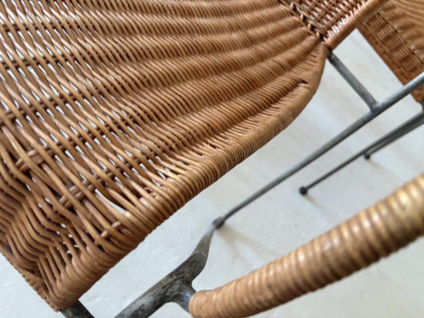 Set 6 Rattan + Steel Dining Chairs