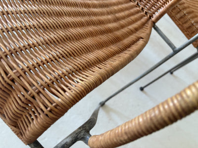 Set 6 Rattan + Steel Dining Chairs