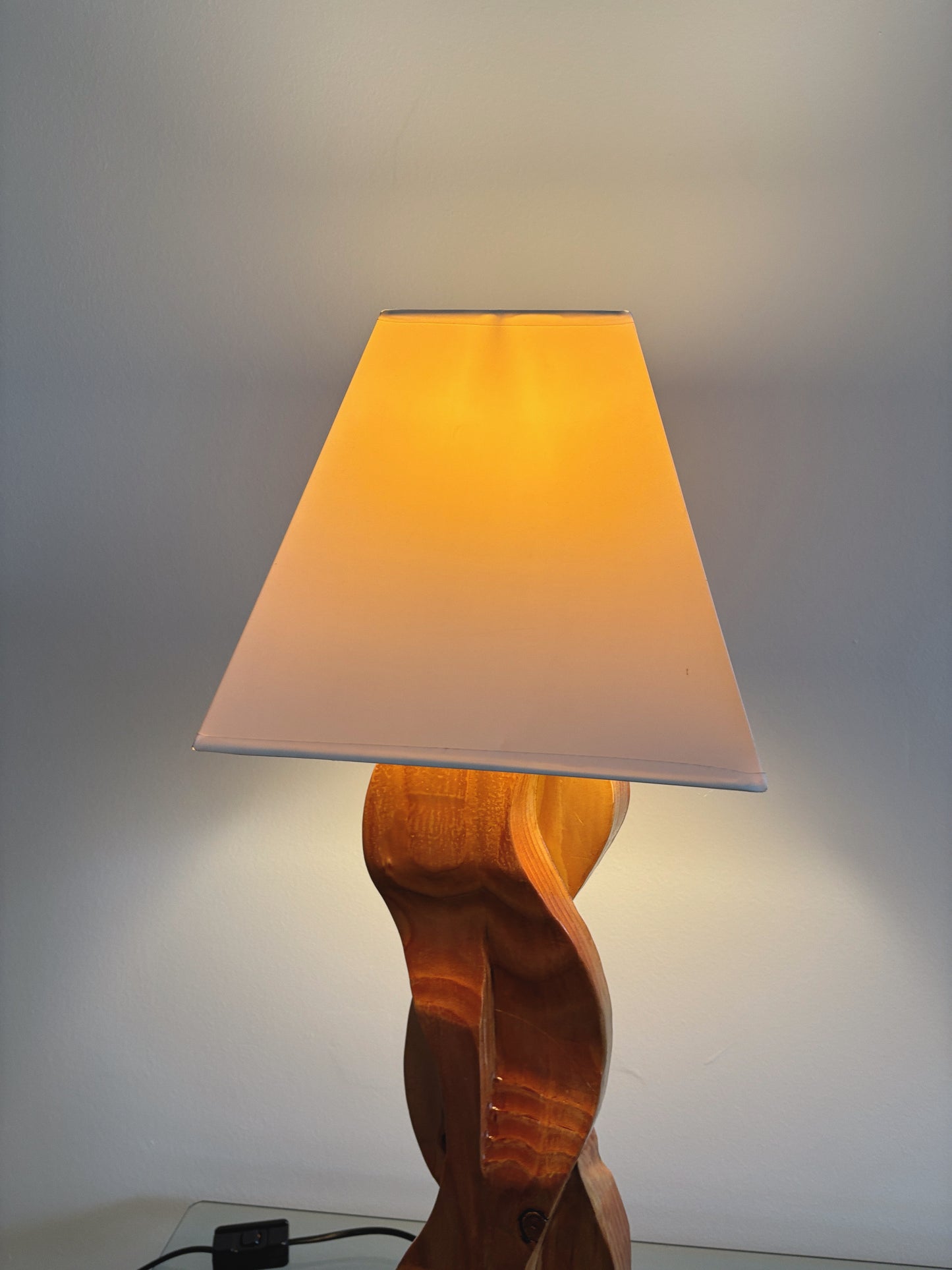 Hand Carved Timber Lamp