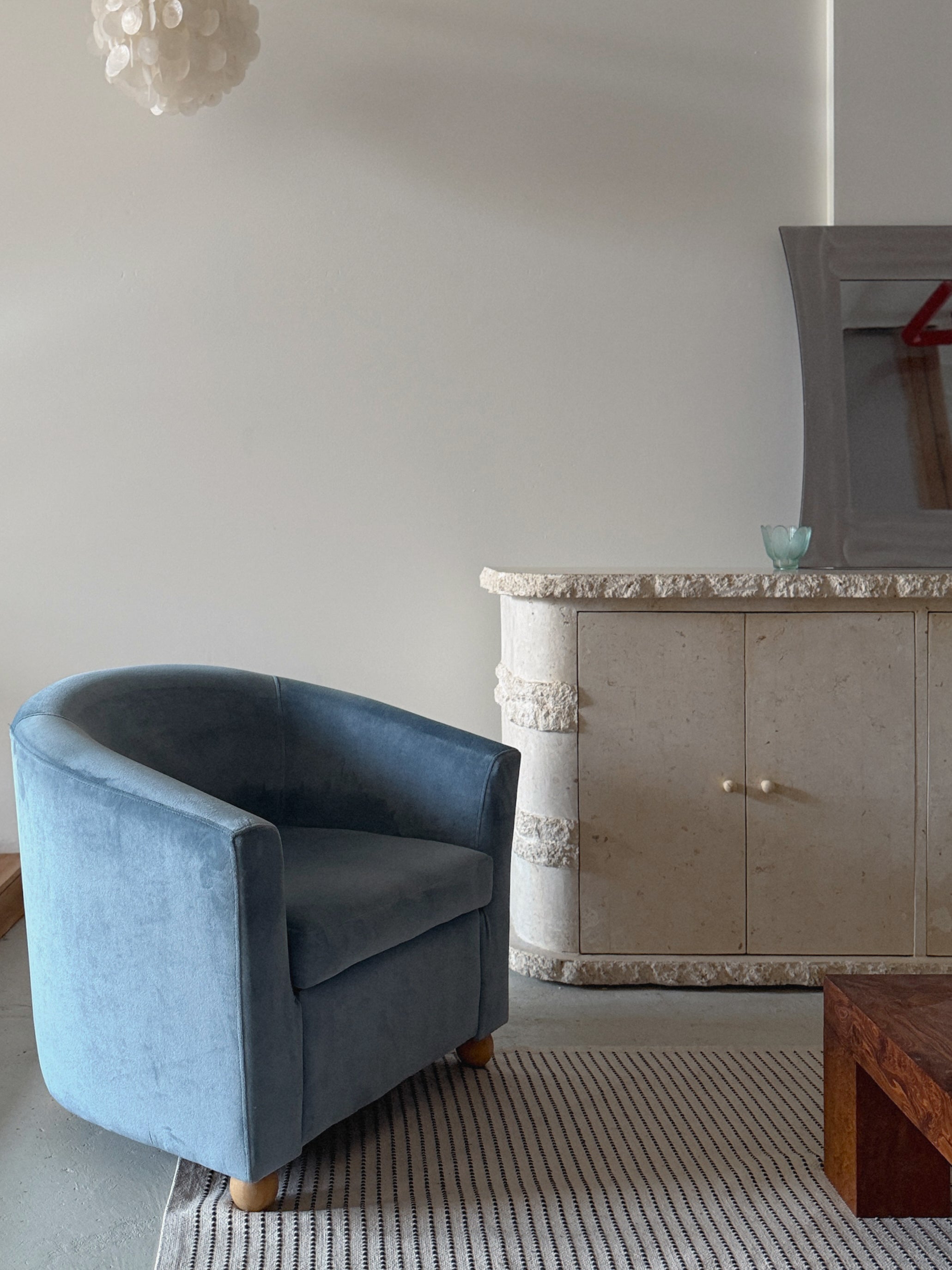 Blue Velvet Armchair