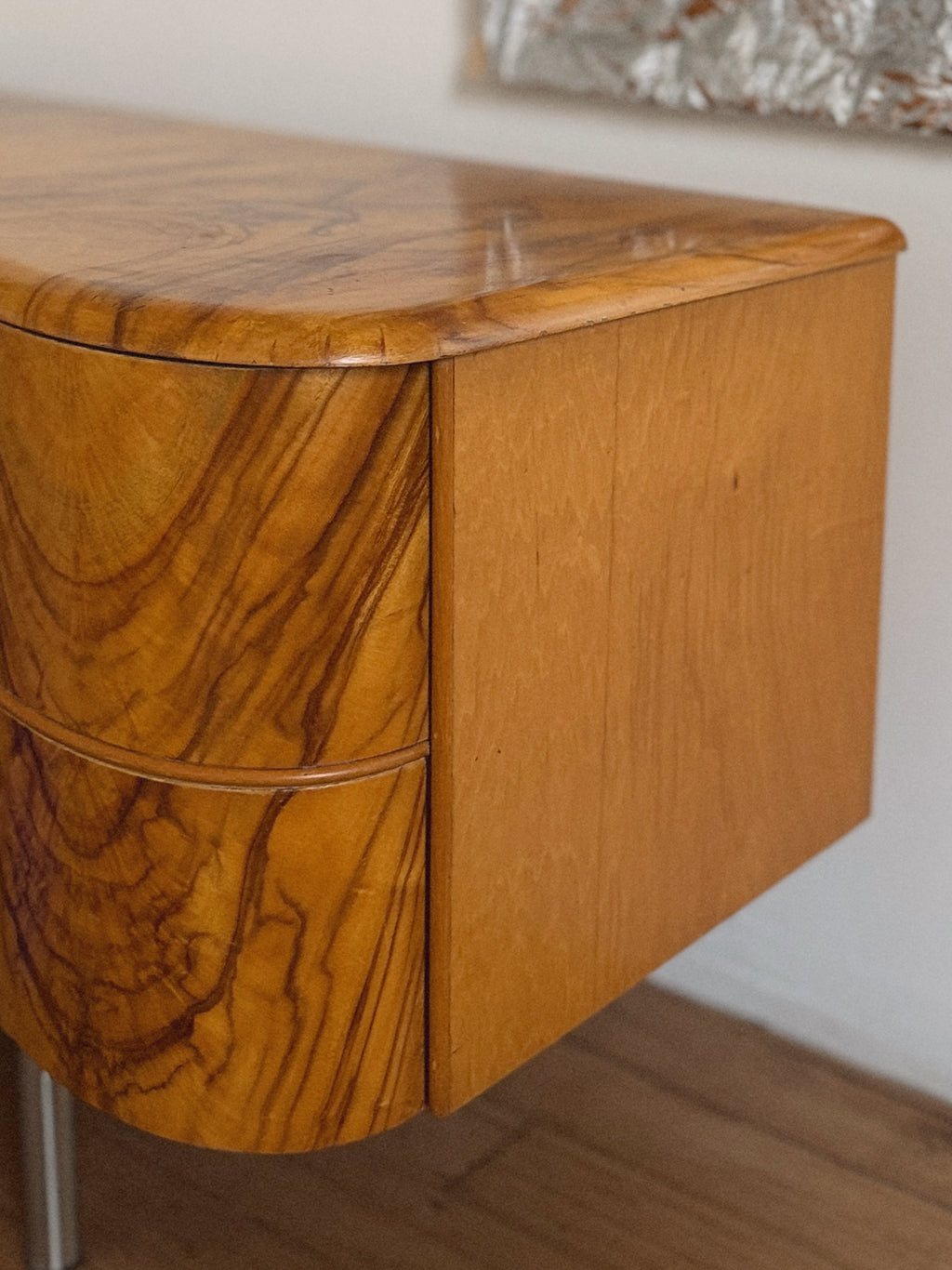 Walnut Burr Low Sideboard