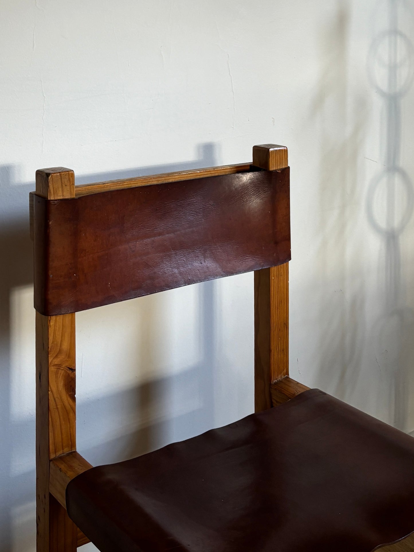 Brutalist Leather Dining Chairs