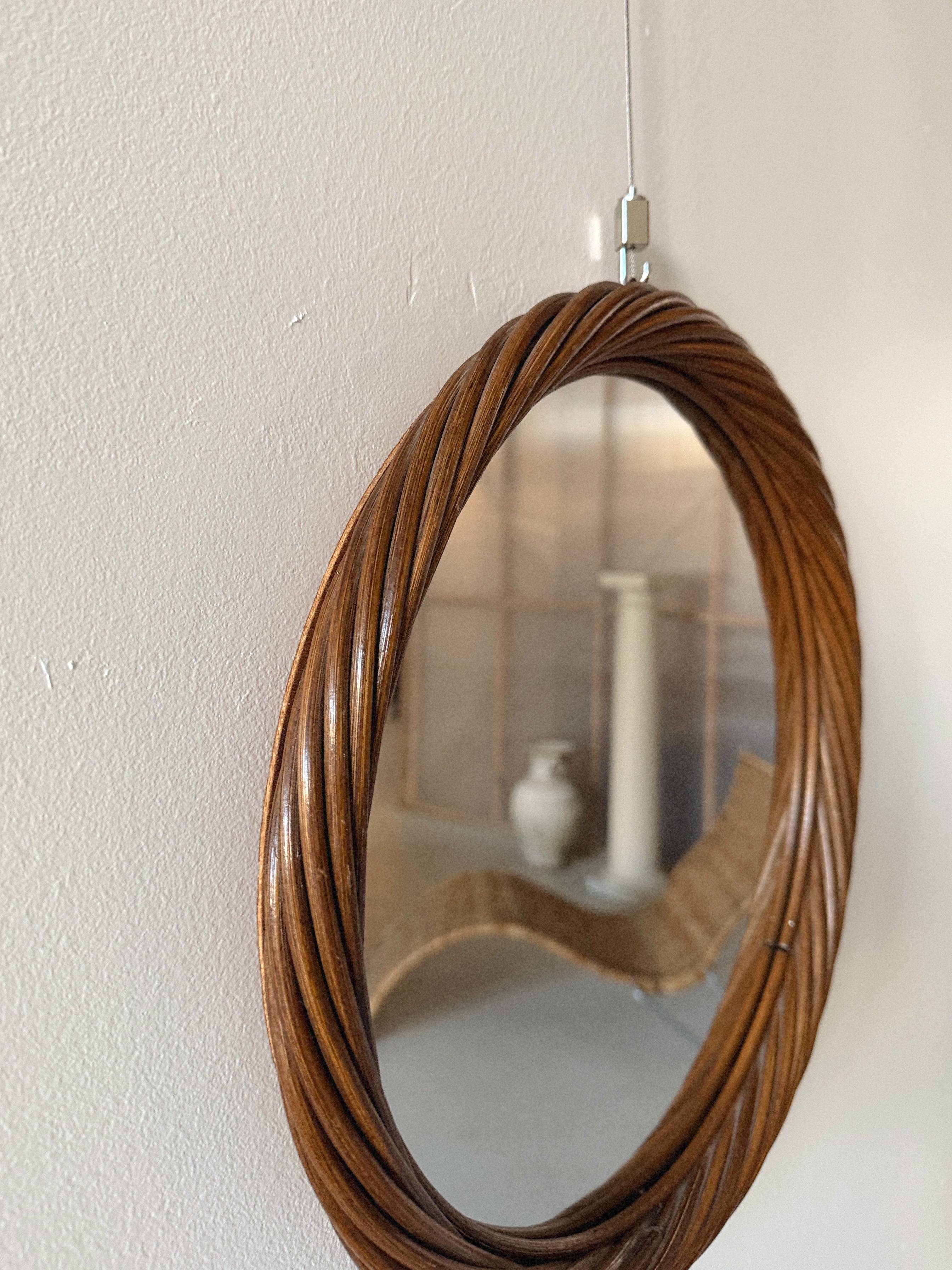 Round Bamboo Mirror