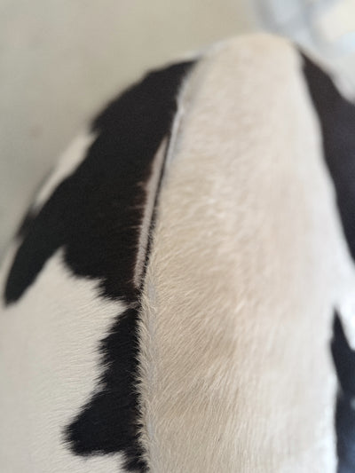 Round Cowhide Ottoman