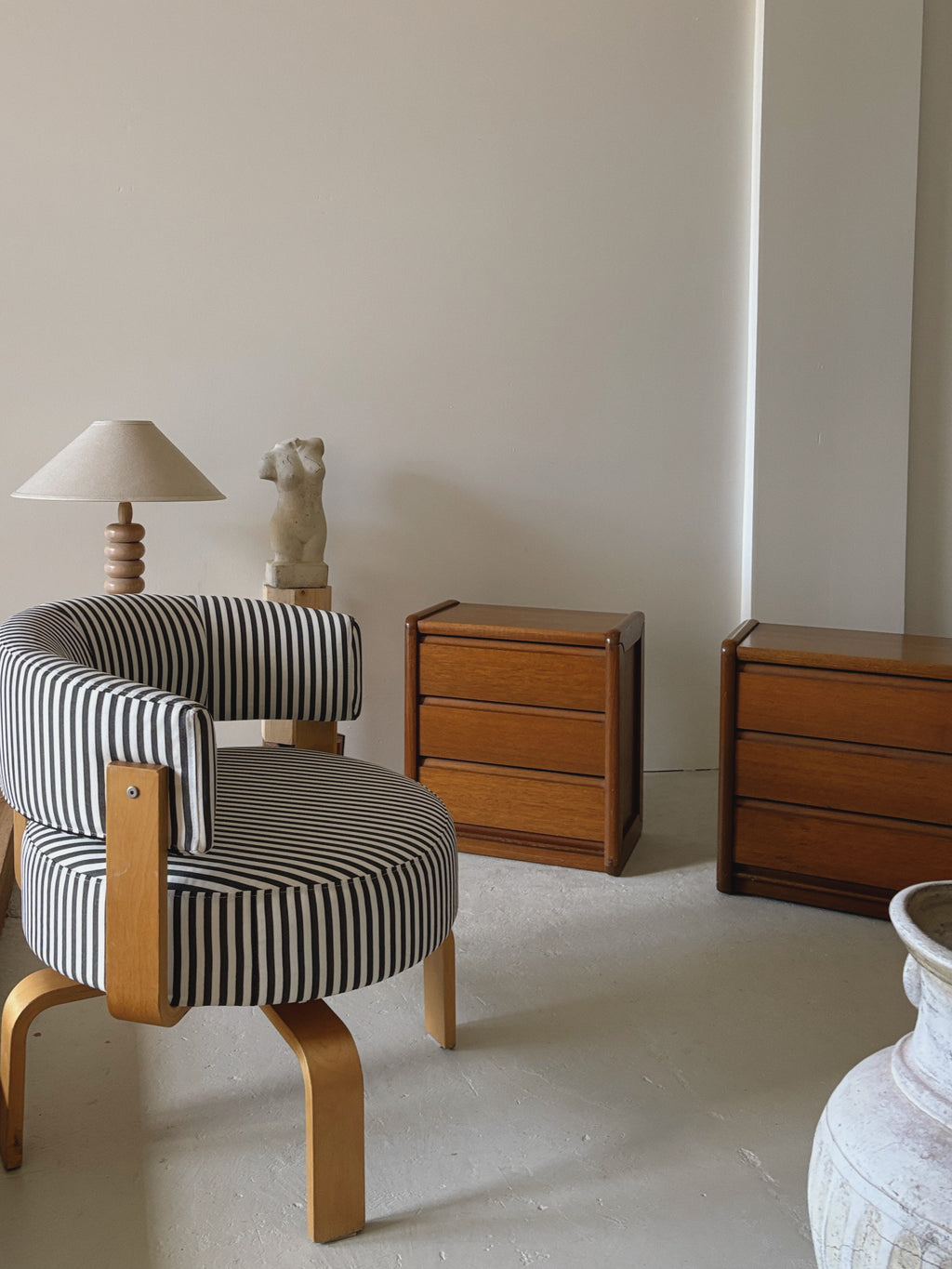 Vintage Ikea Swivel Chair in Stripe