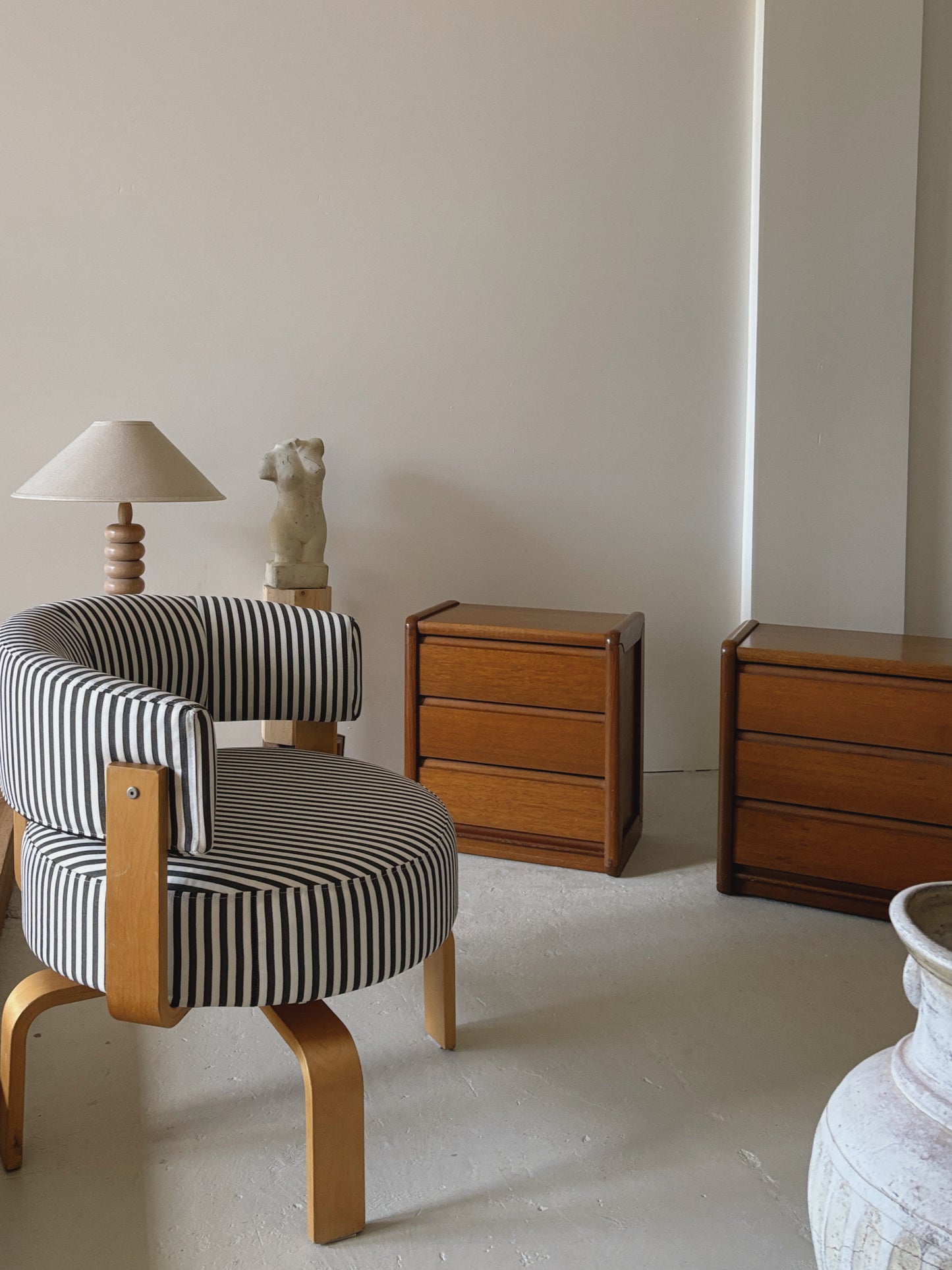 Vintage Ikea Swivel Chair in Stripe