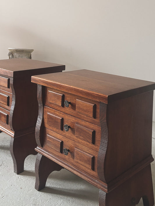 Set of 1970s Geometric Bedside Tables