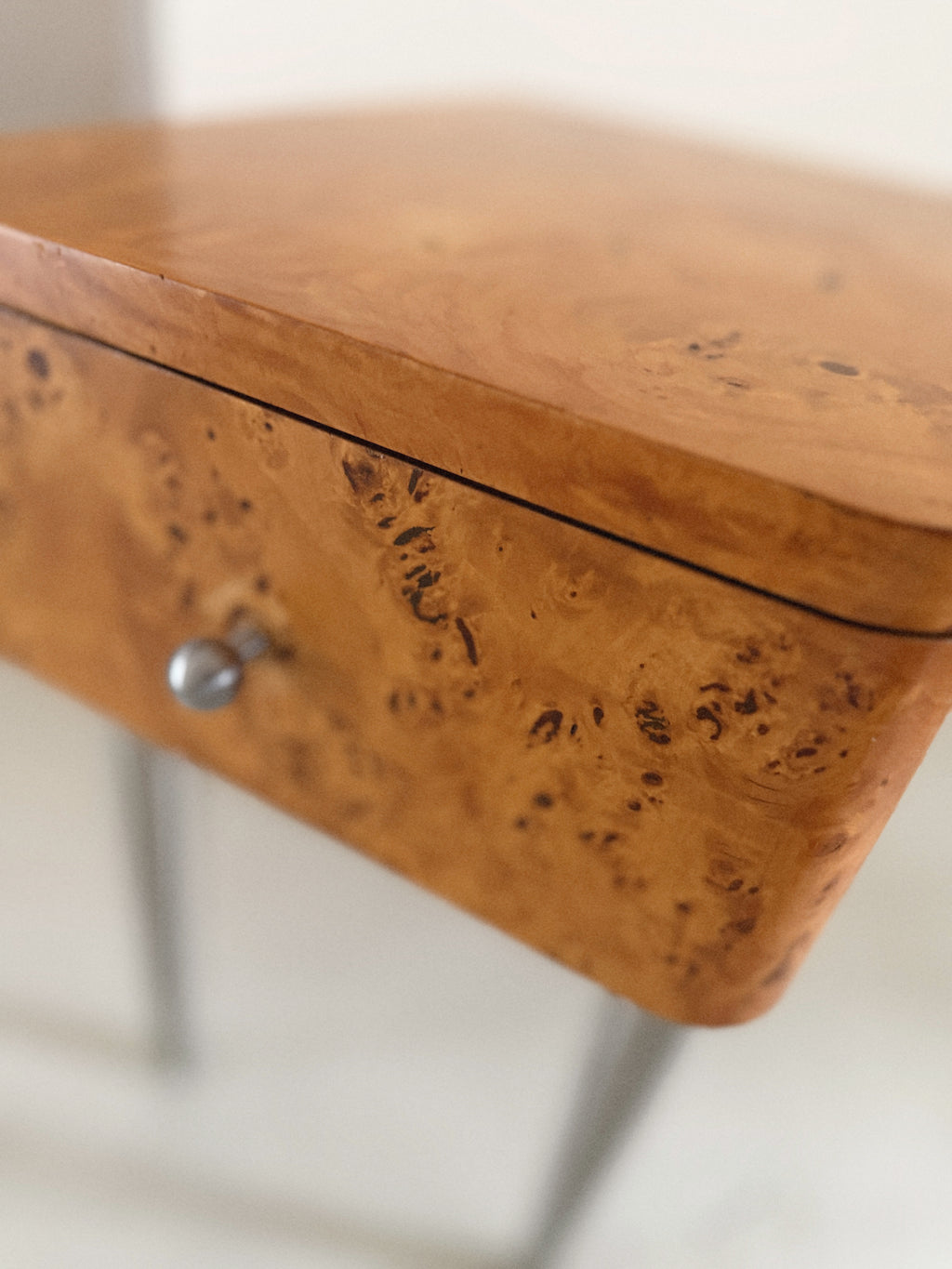 One Drawer Burl Bedside Tables