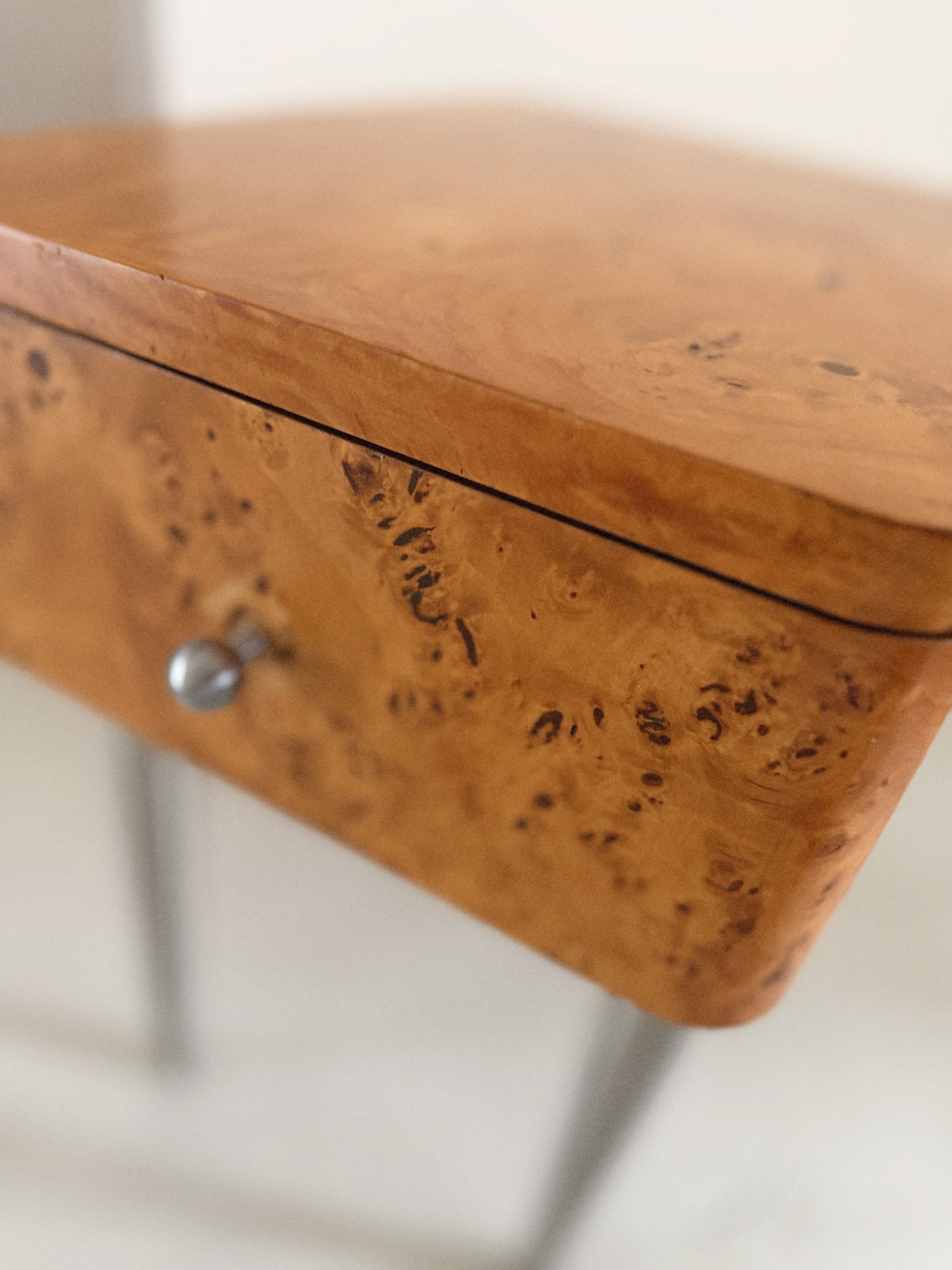 One Drawer Burl Bedside Tables