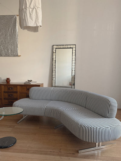 Custom Chrome + Stripe Curve Sofa