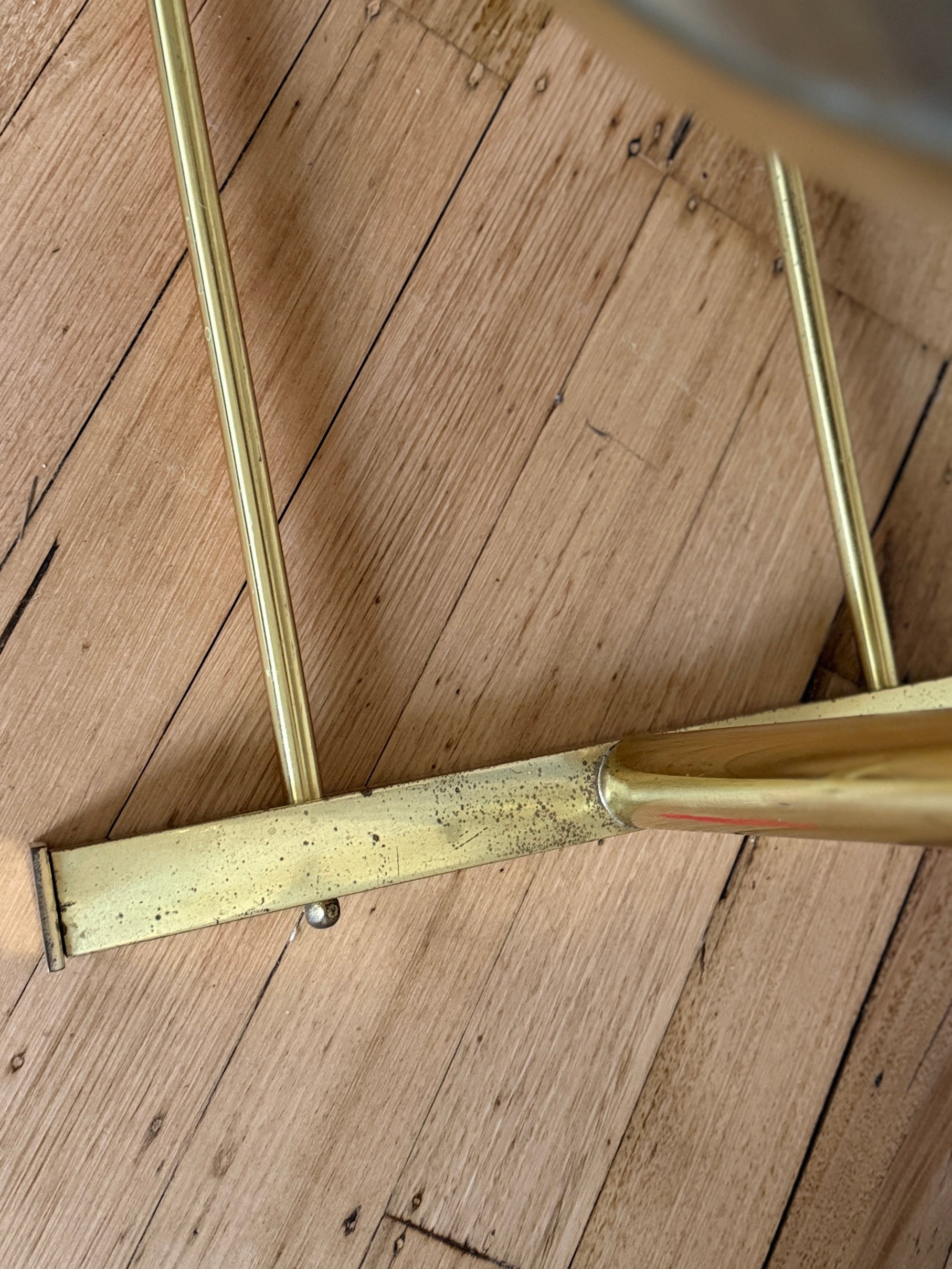 Vintage Brass Standing Mirror