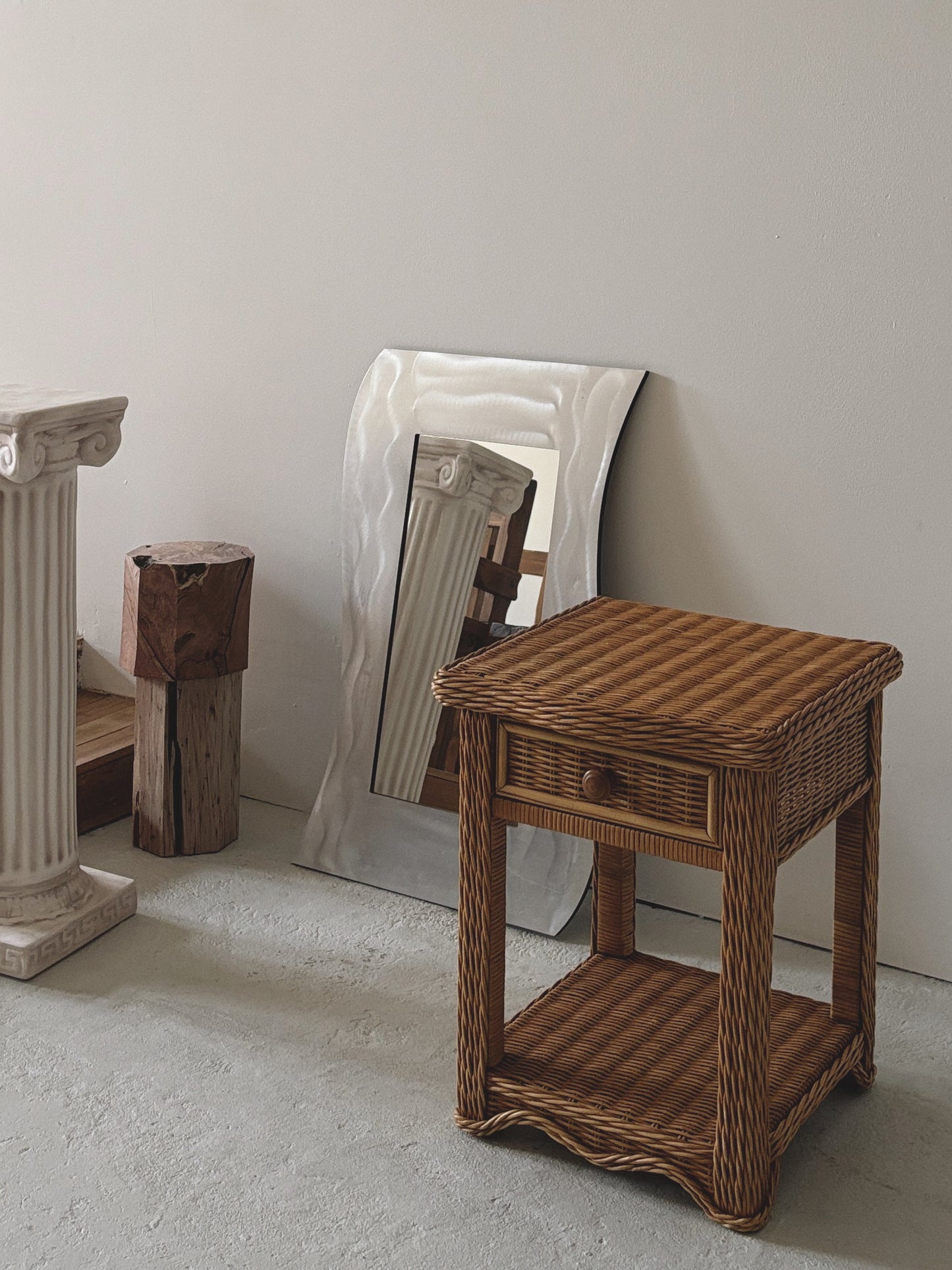 Vintage Rattan Bedside Tables