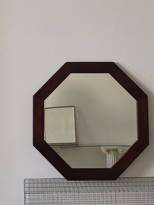 Vintage Octagon Timber Mirror
