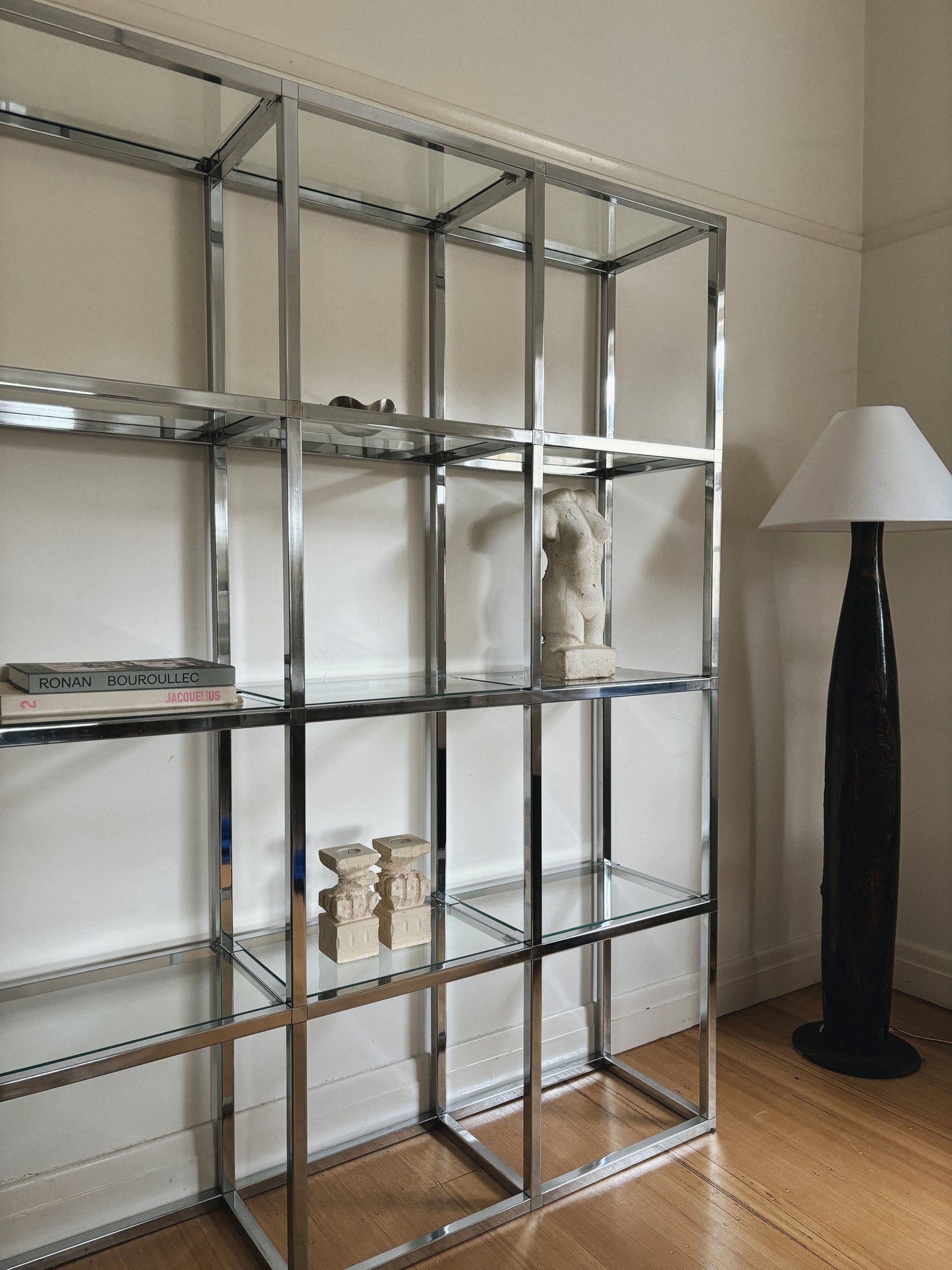 1990s Chrome Shelving Unit