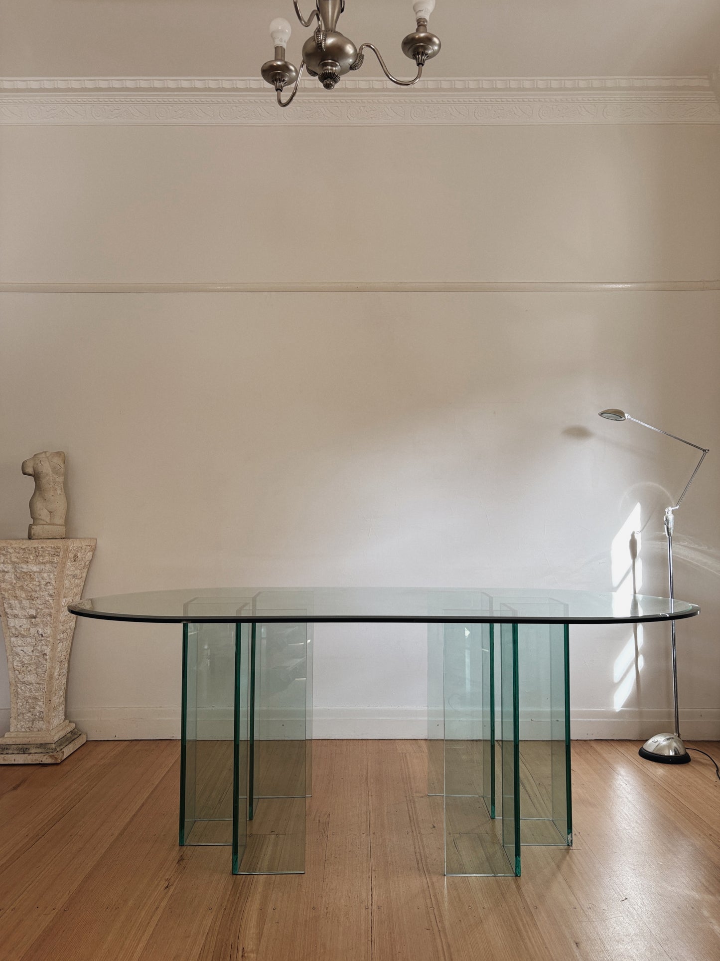 Pedestal Glass Dining Table