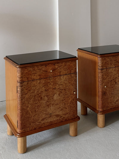 Walnut Burl Bedside Tables