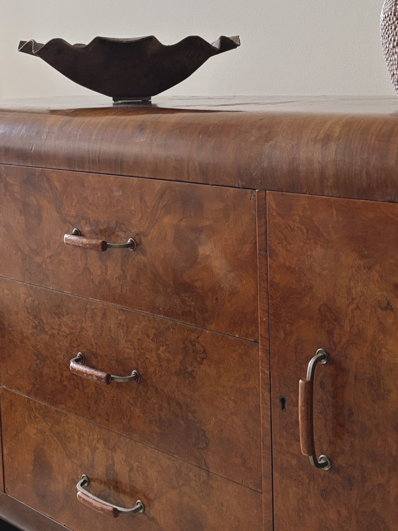Art deco European Burl Sideboard