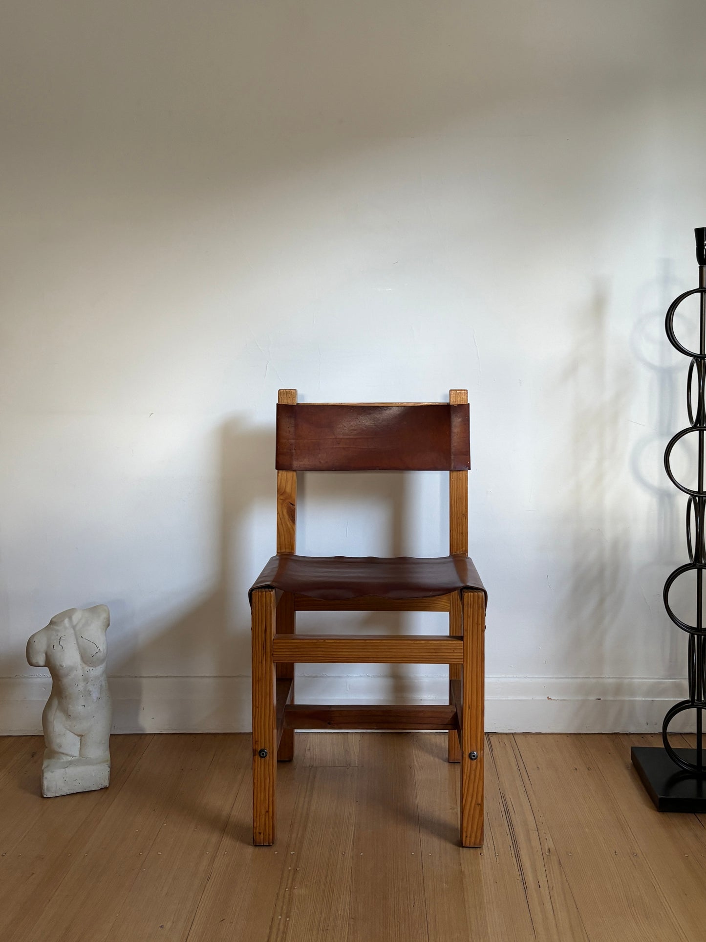 Brutalist Leather Dining Chairs