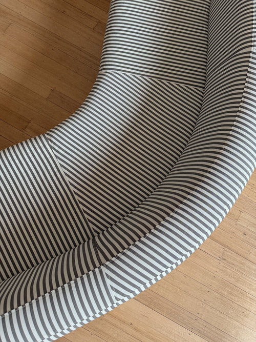 Custom Chrome + Stripe Curve Sofa