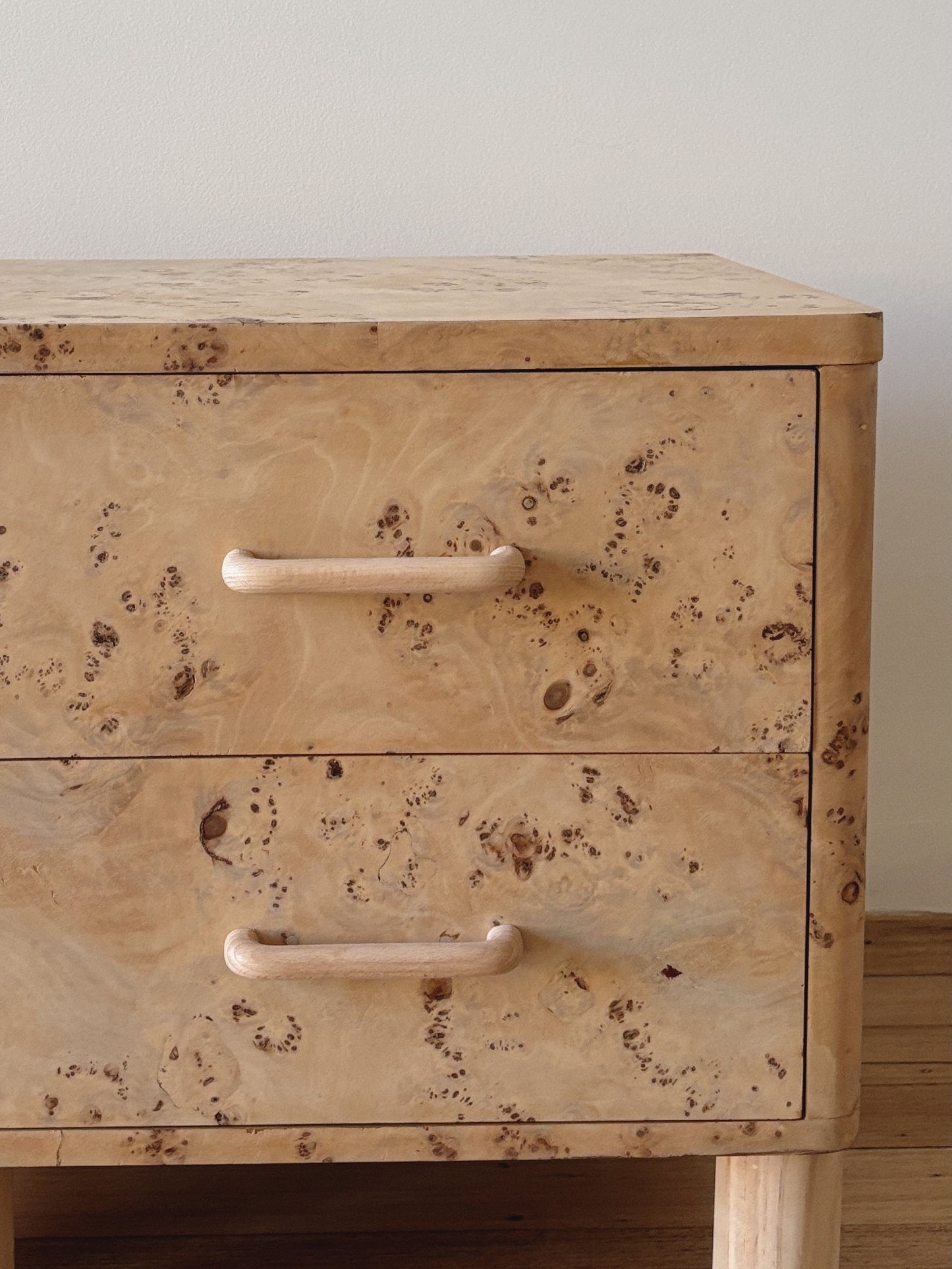 Light Burl bedside tables