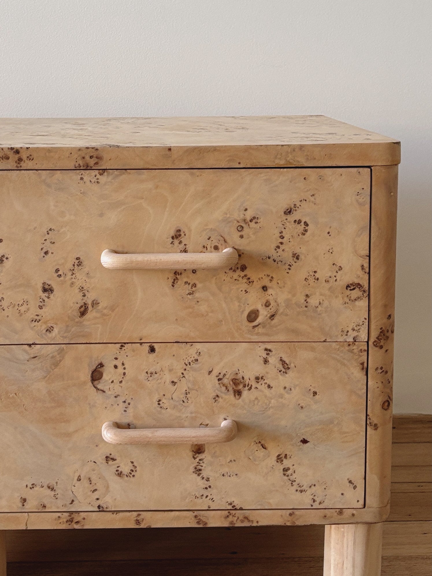 Light Burl bedside tables