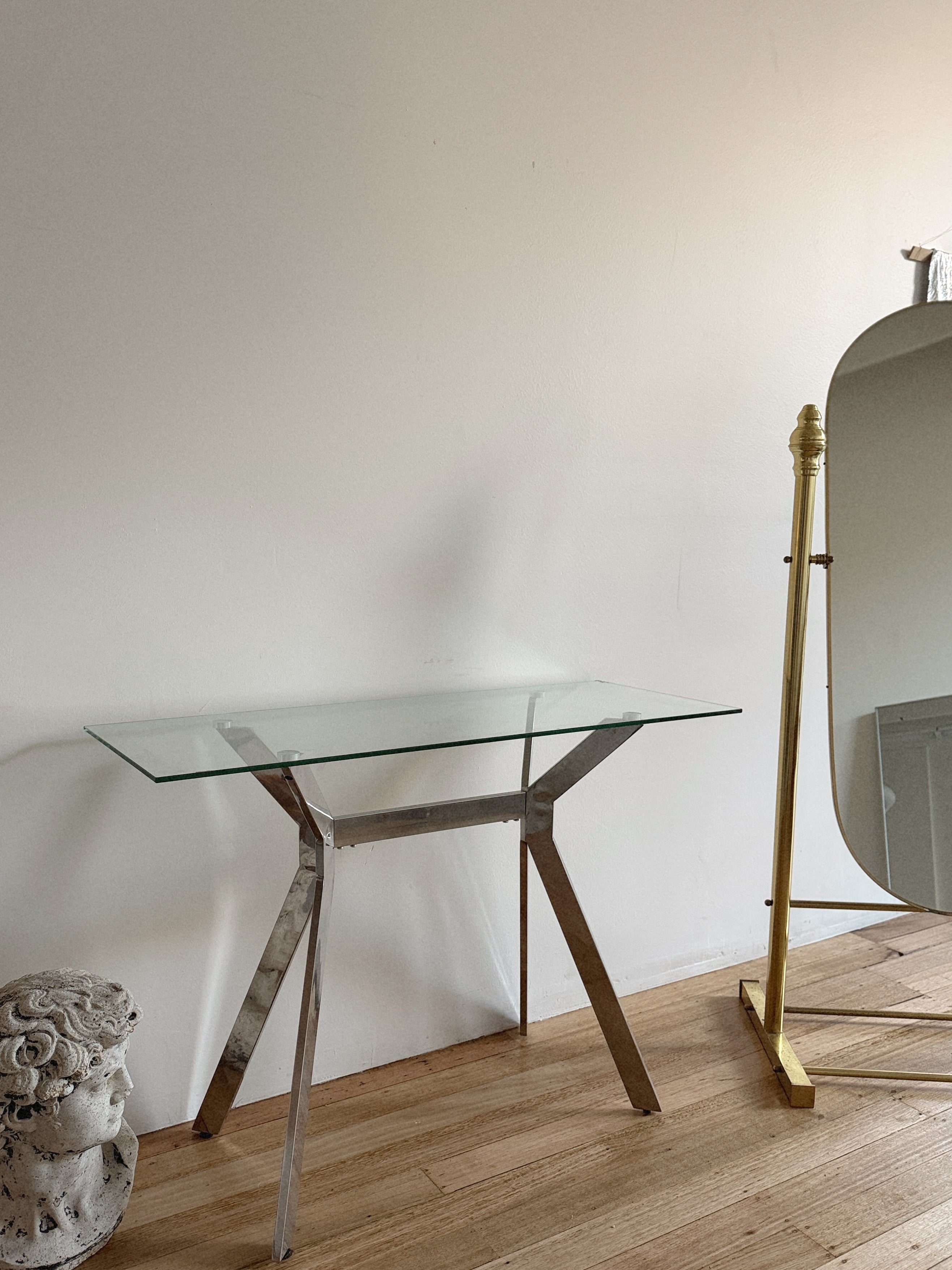 Glass + Chrome Desk/Table