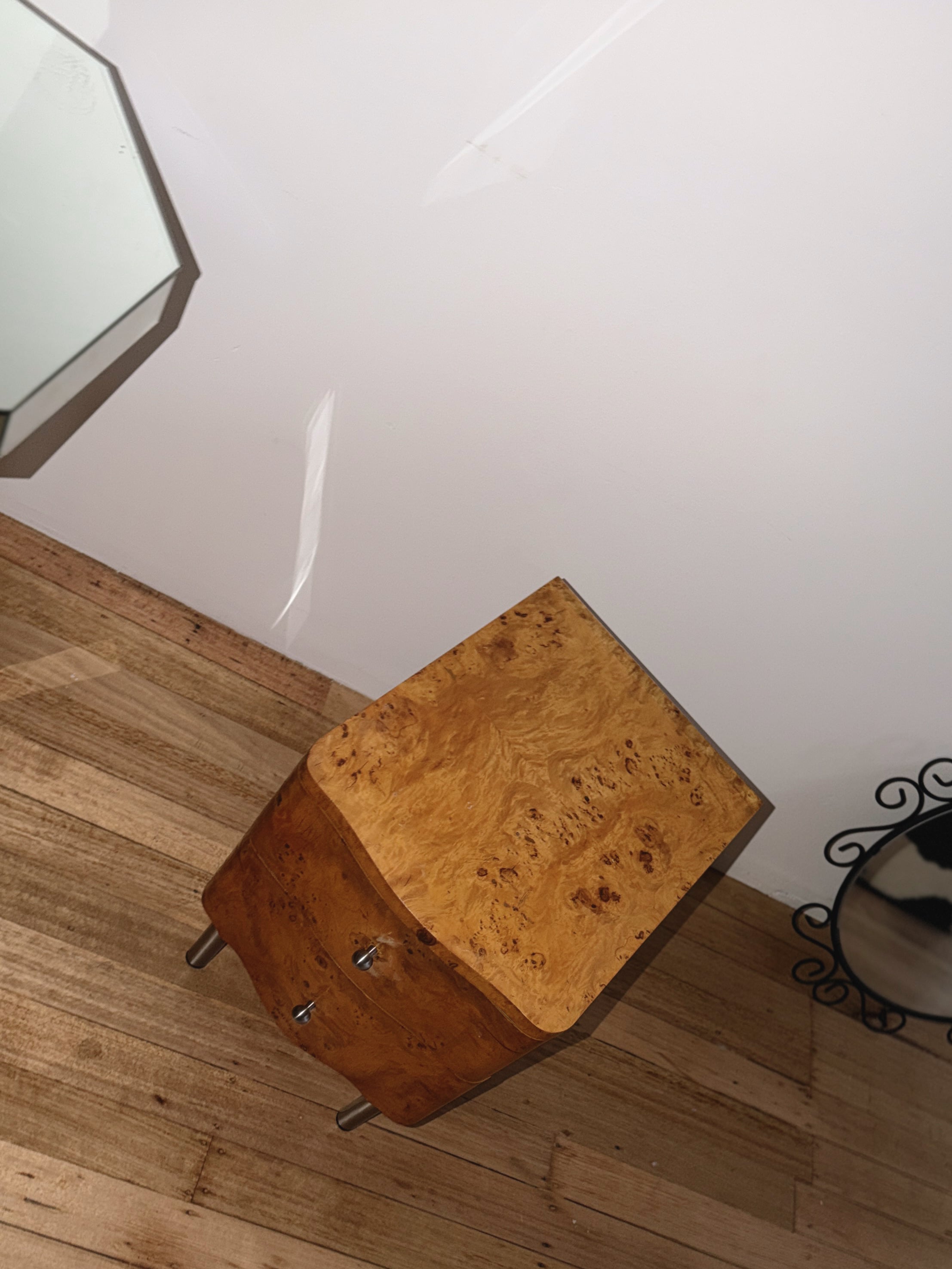 Wave Front Burl Bedside Tables