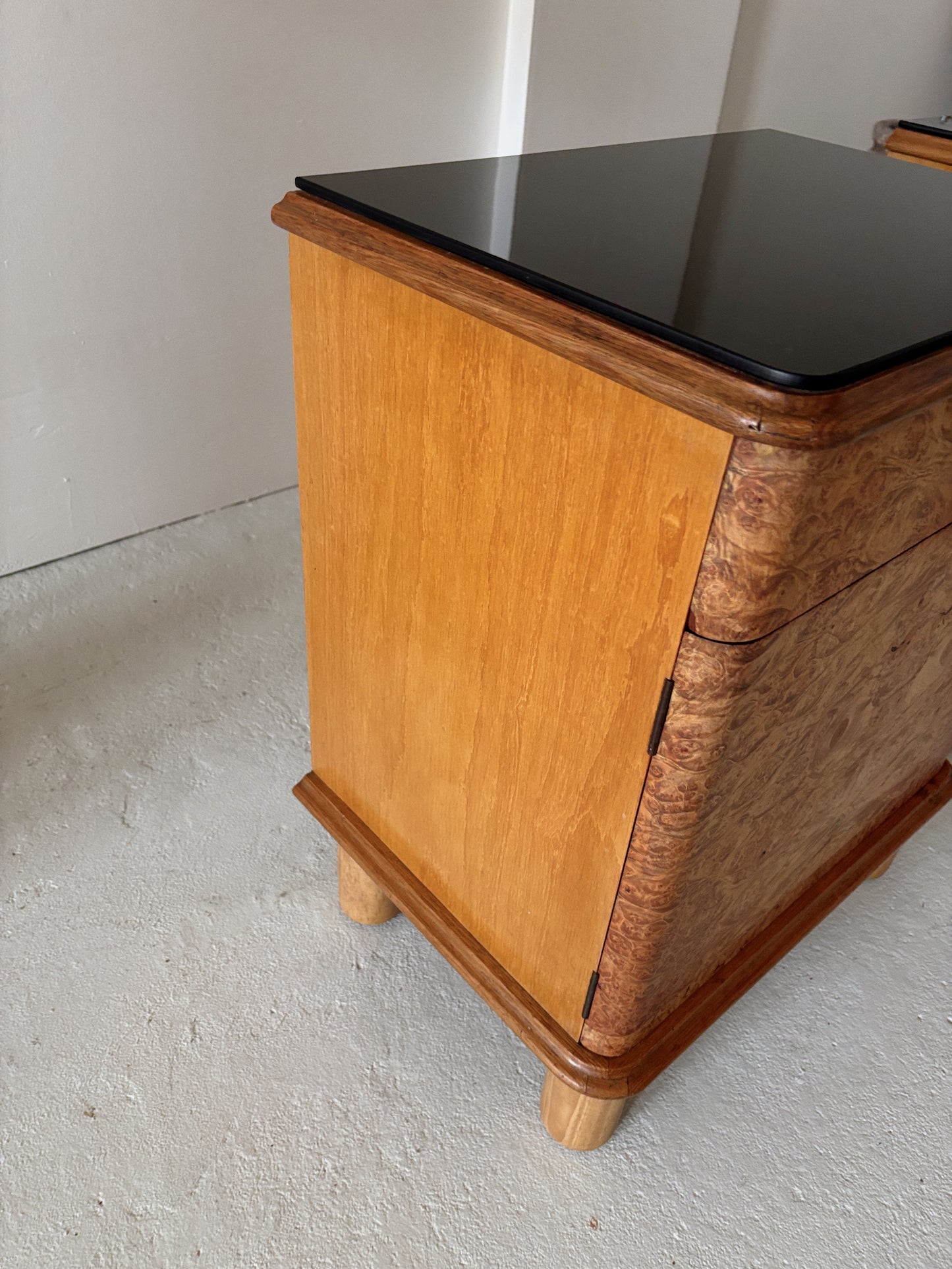 Walnut Burl Bedside Tables