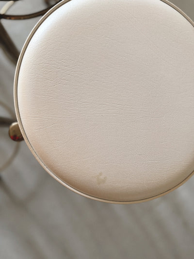 Set x 4 Leather + Gold Stools