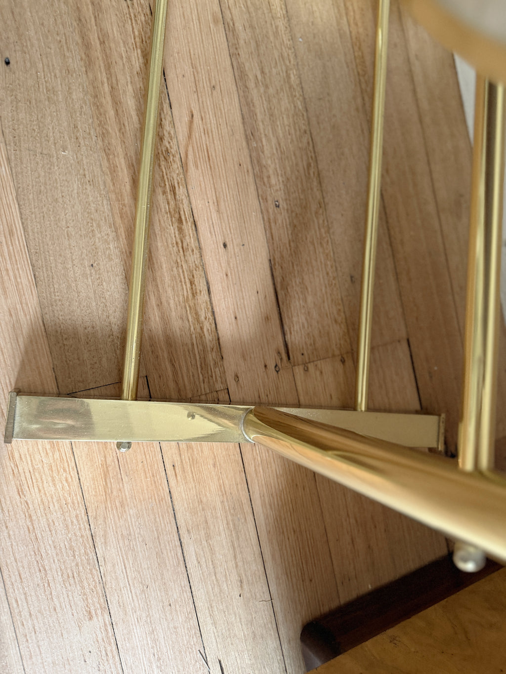 Vintage Brass Standing Mirror
