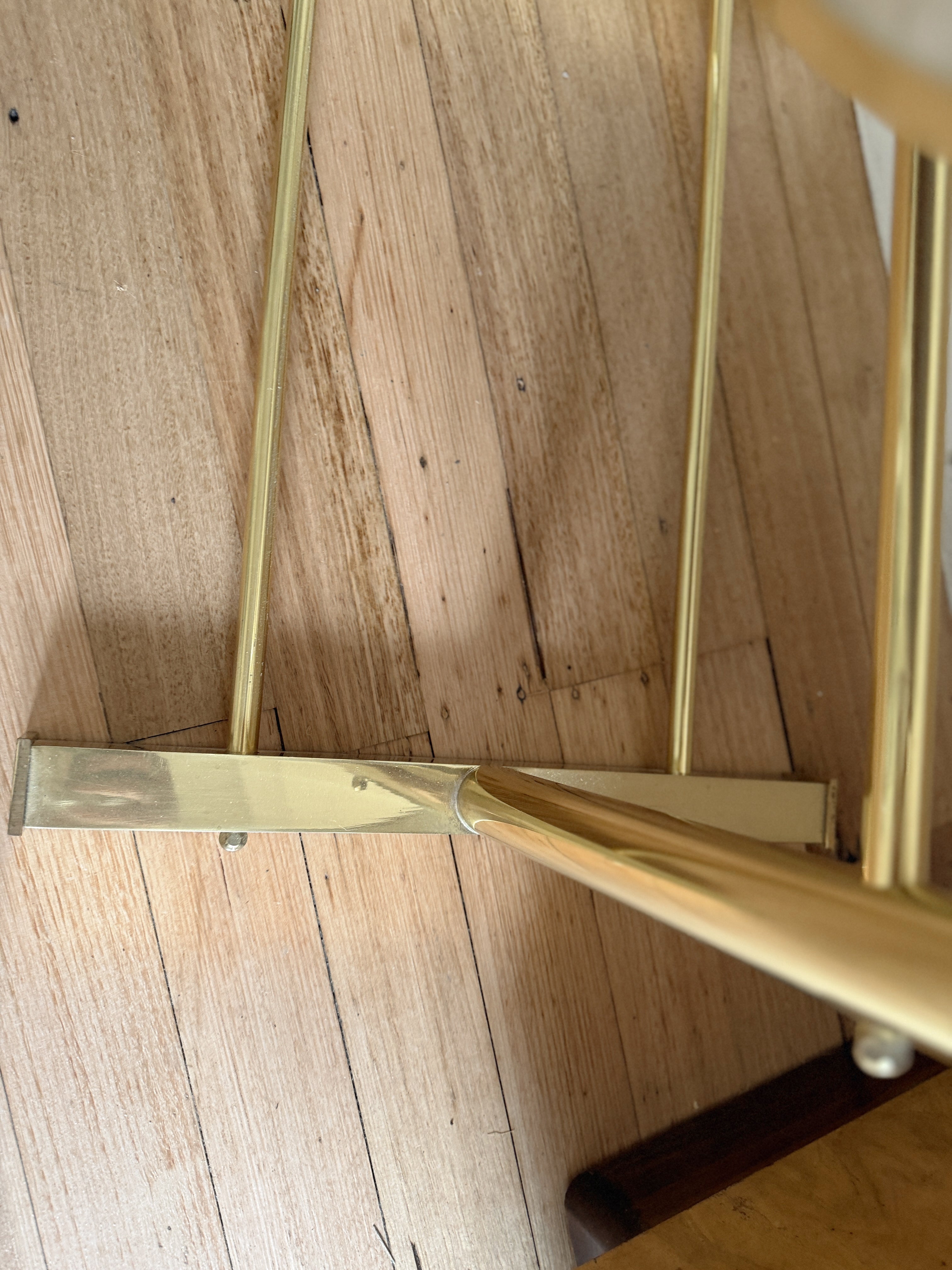 Vintage Brass Standing Mirror