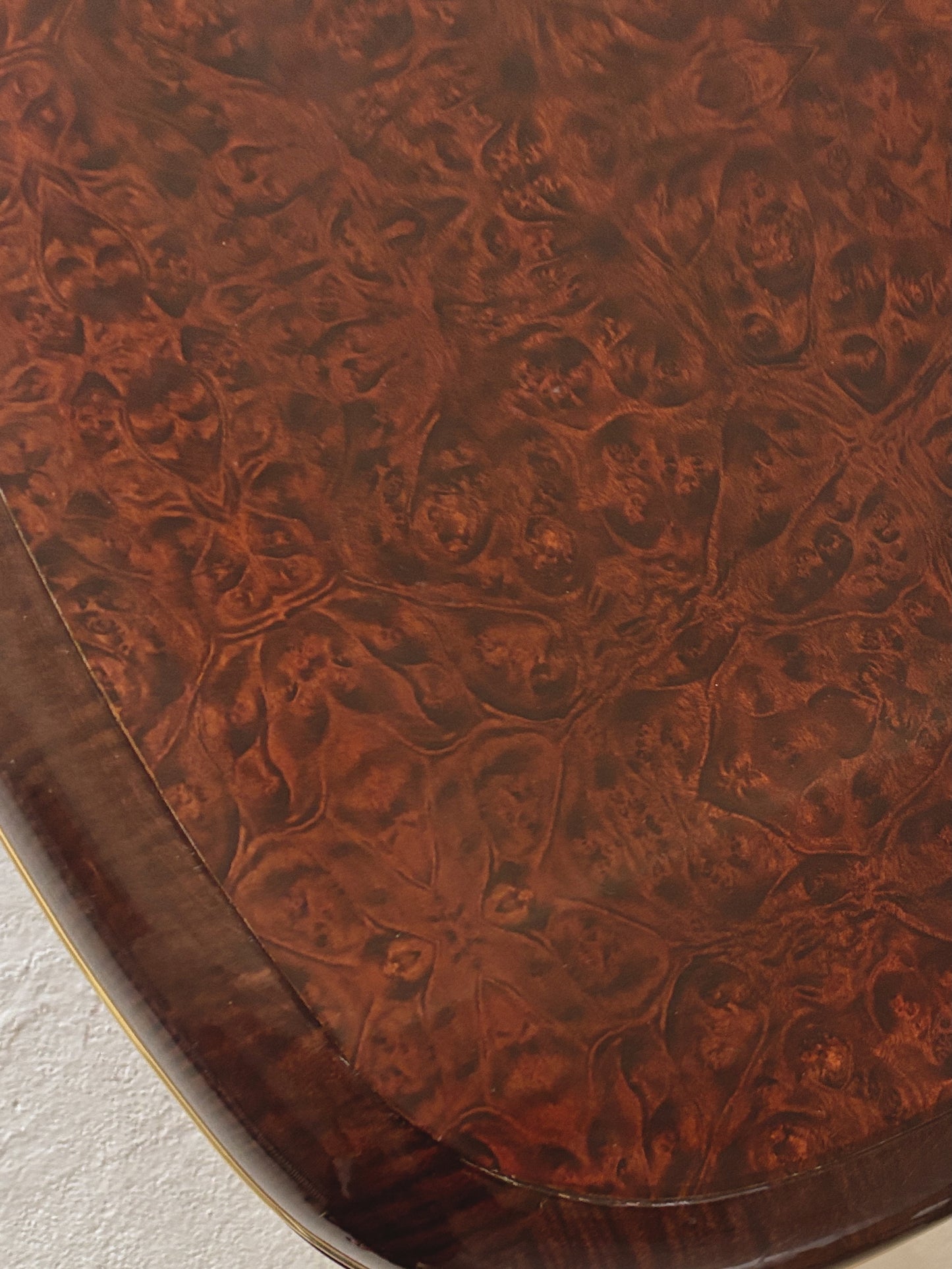 1990s Glossy Burl Bedside Tables