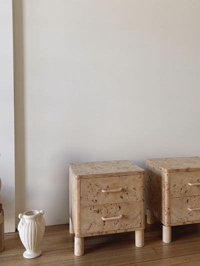Light Burl bedside tables