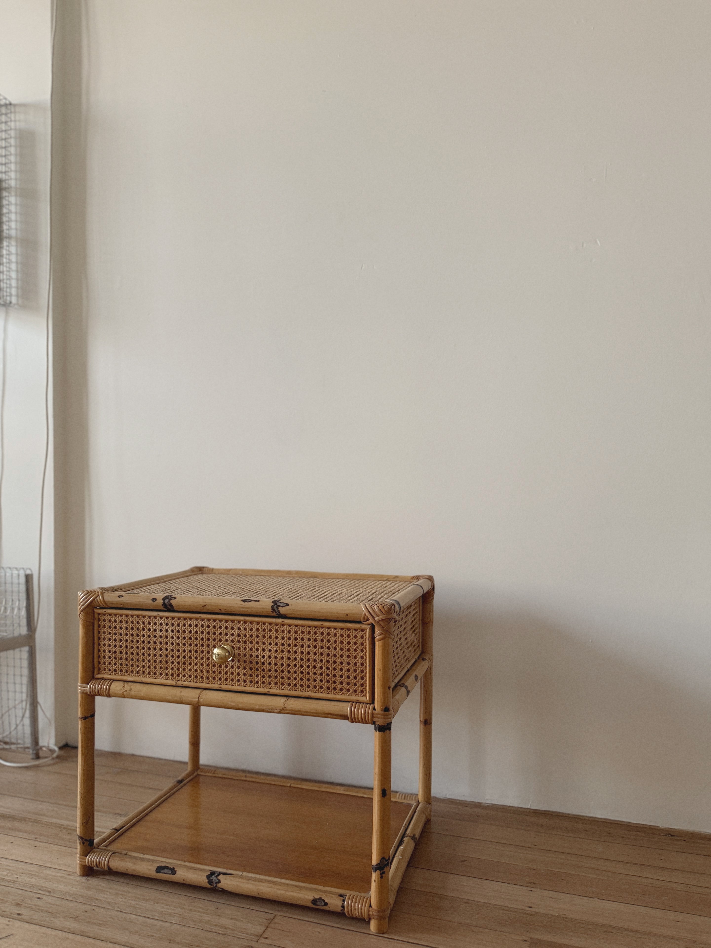 Vintage Rattan Side Tables