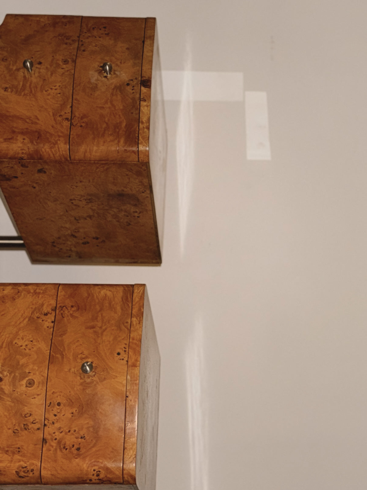 Wave Front Burl Bedside Tables