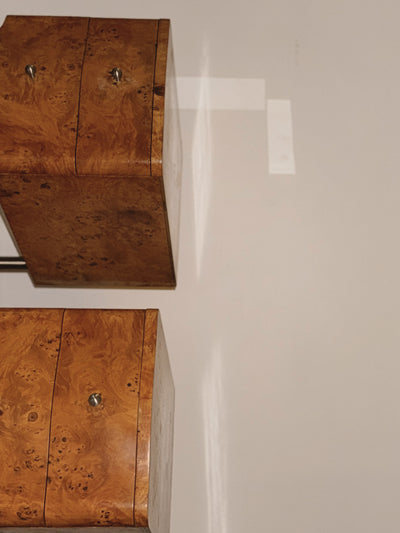 Wave Front Burl Bedside Tables