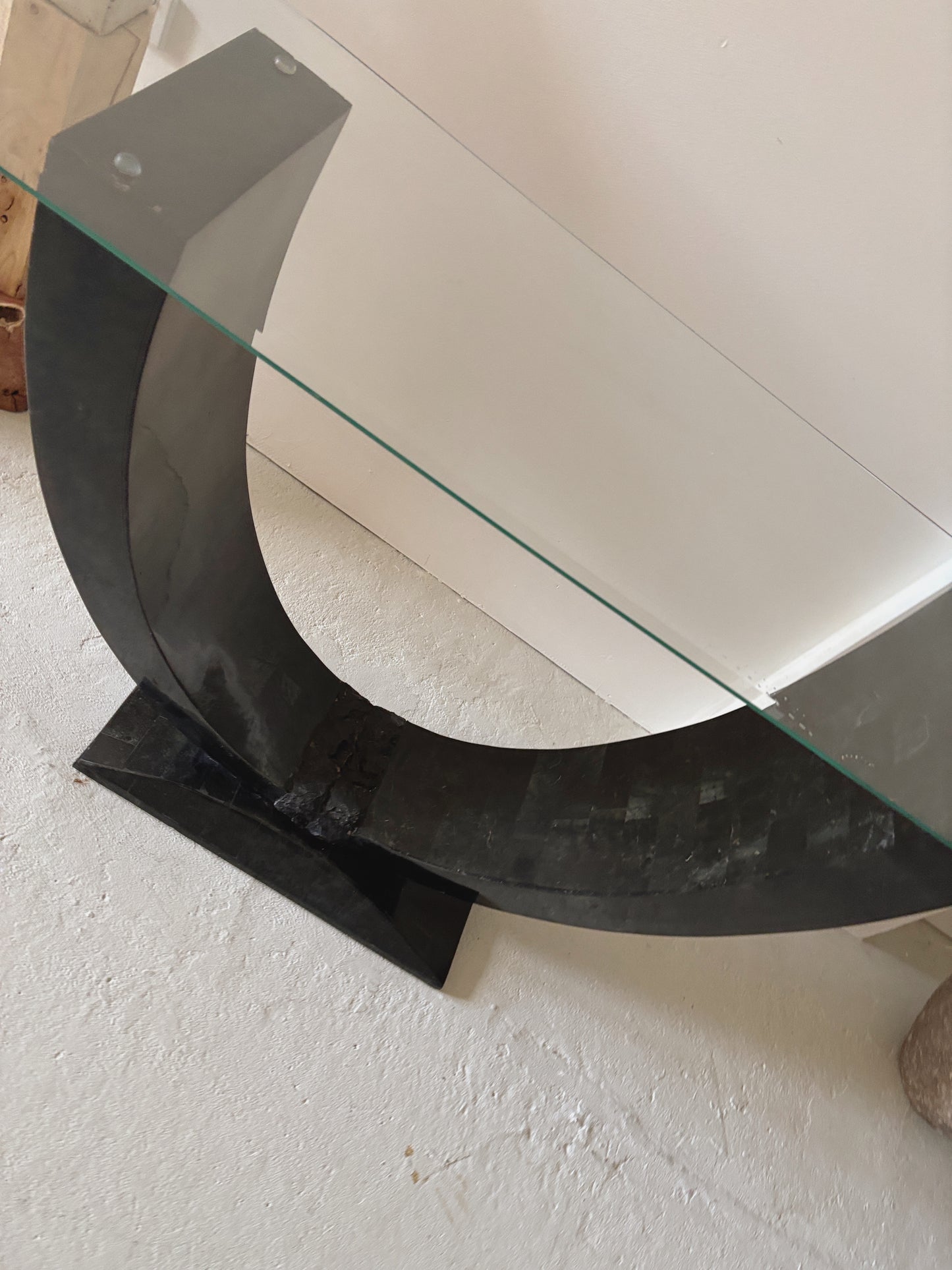 1980s Tessellated Stone Console Table