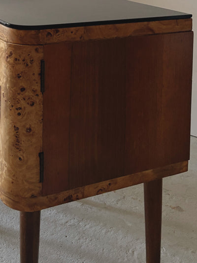 Cigar Leg Burl Bedside Tables