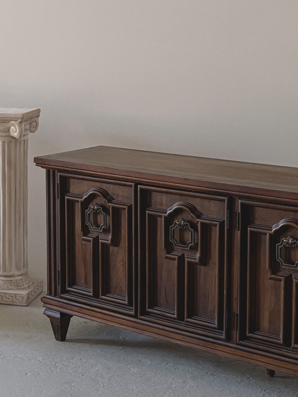 Detailed Brutalist Oak Sideboard