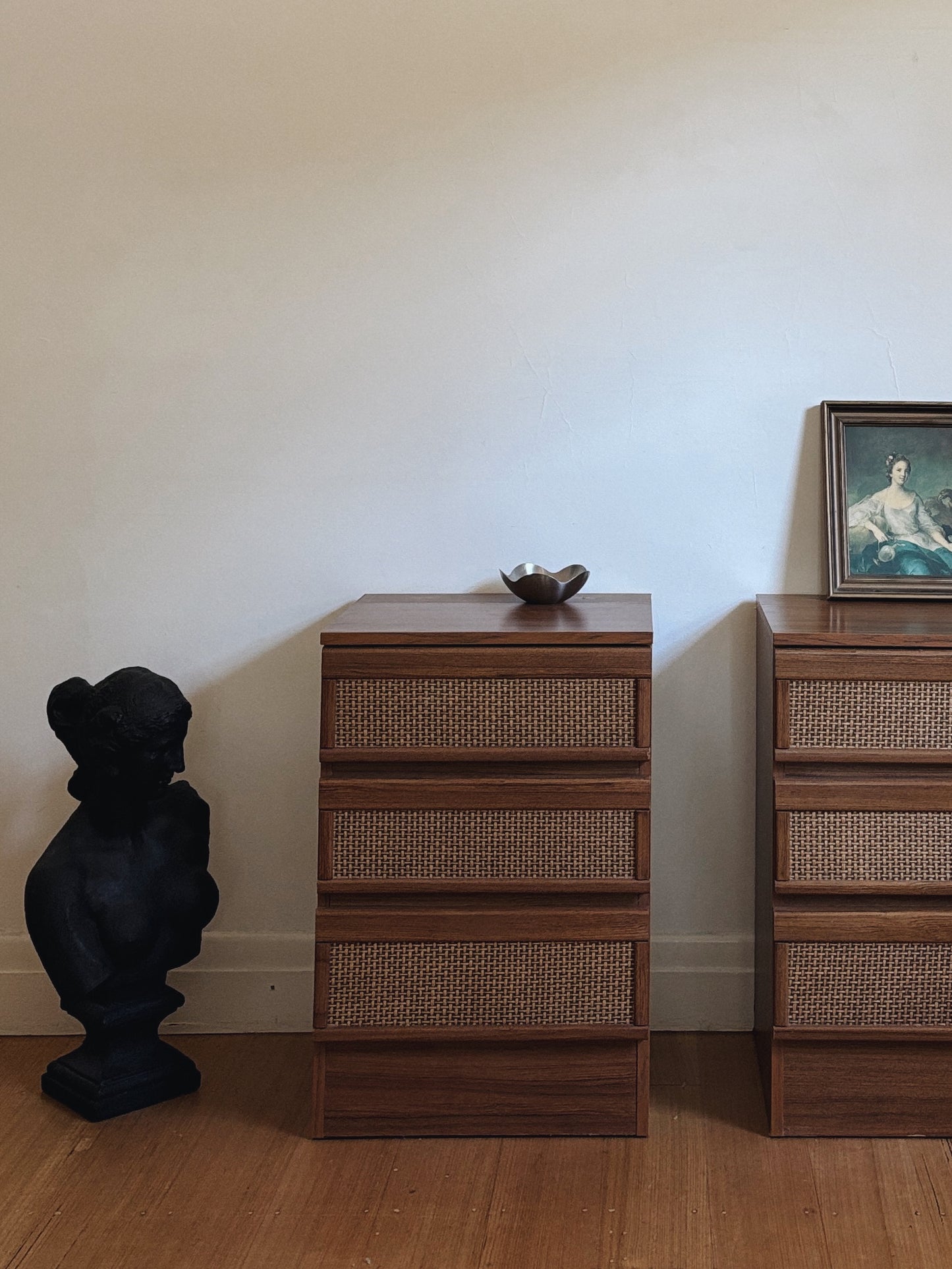 Vintage Rattan Bedside Tables