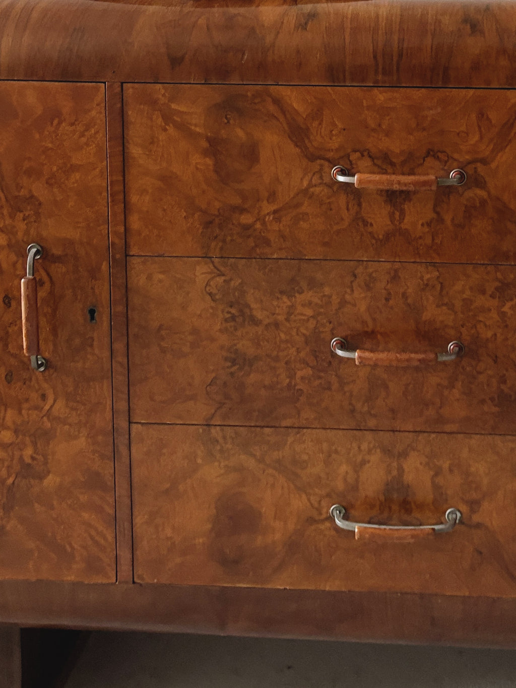 Art deco European Burl Sideboard