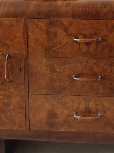 Art deco European Burl Sideboard