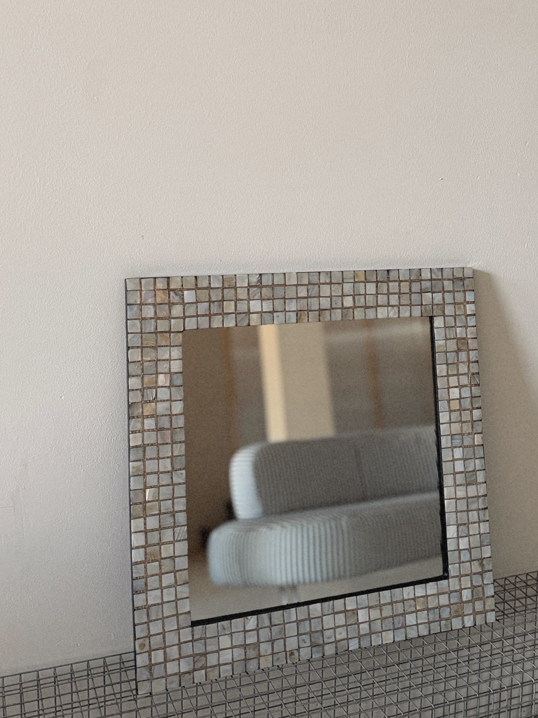 Mosaic Shell Square Mirror