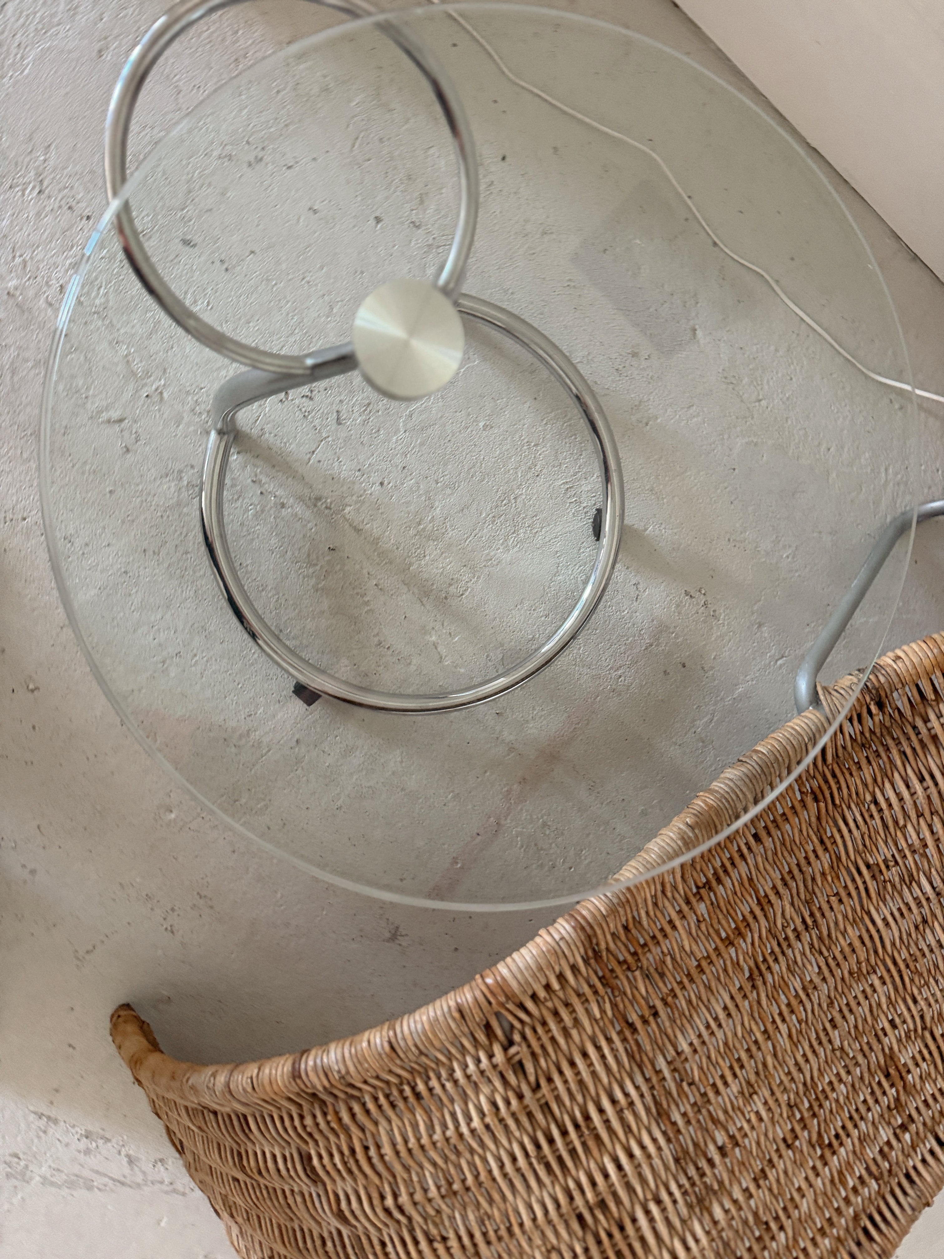 Chrome + Glass Side Table