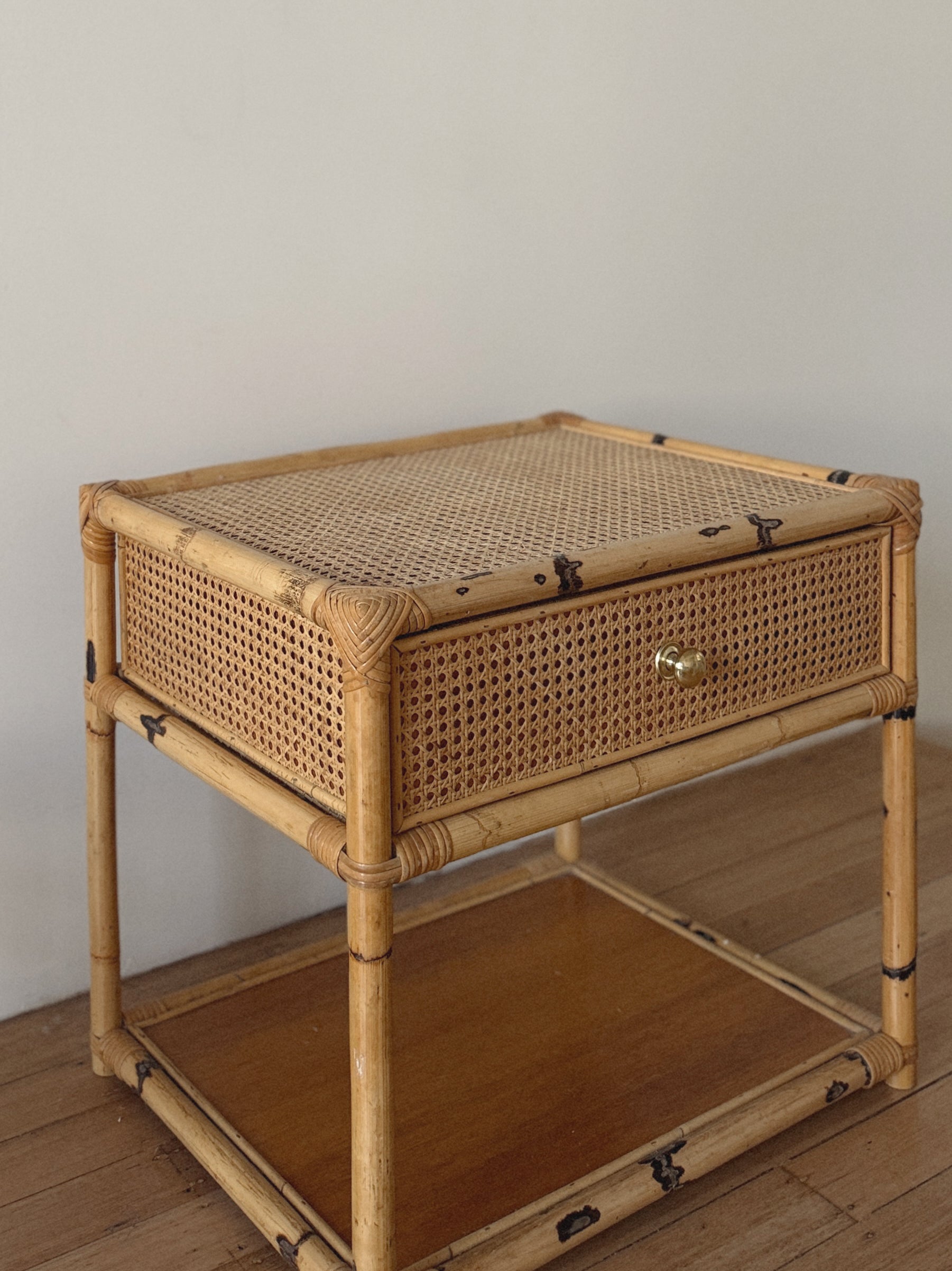 Vintage Rattan Side Tables
