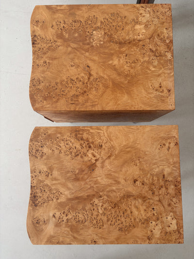 Curvy Burl Bedside Tables